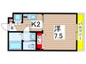 セゾン アムール 1Kの間取り