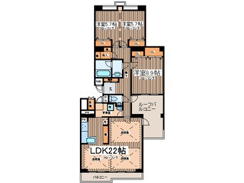 間取図 ソシア多摩川406号