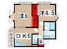 イーグルパレス 2DKの間取り