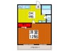 パ－クサイド２２ 1DKの間取り