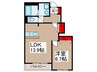 フルベリ－ルⅡ番館 1LDKの間取り