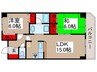 セジュ－ル東所沢 2LDKの間取り