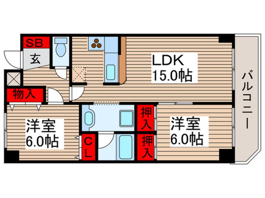 間取図 セジュ－ル東所沢