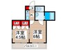 カ－サ検見川 2Kの間取り