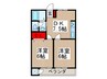 栗原ハイツ 2DKの間取り