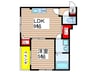 couleur稲毛東 1LDKの間取り