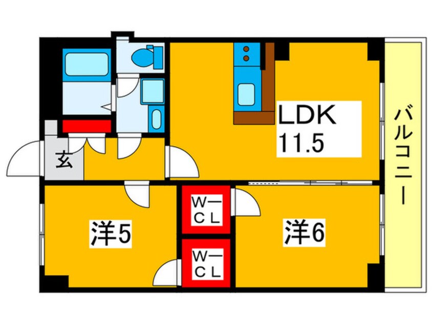 間取図 ハッピ－ベル山中