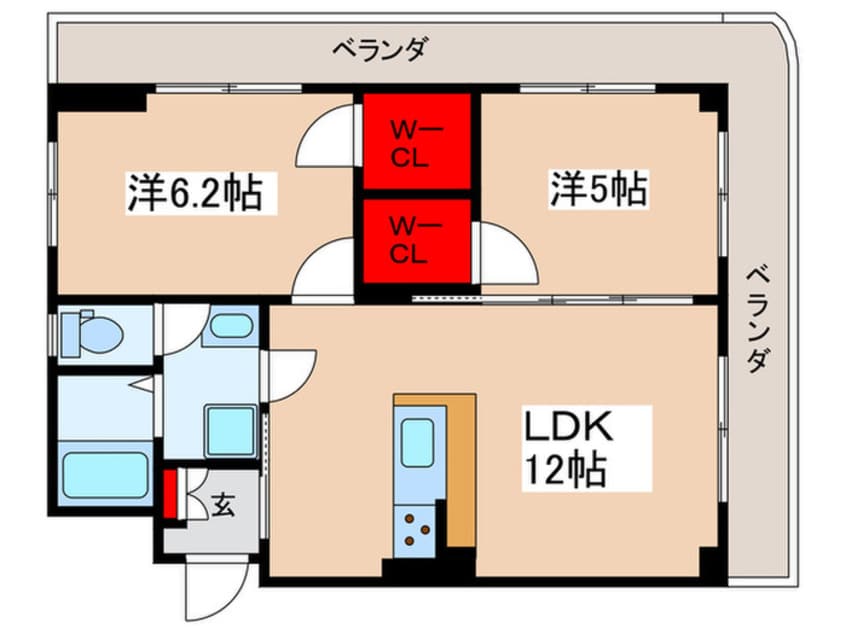 間取図 ハッピ－ベル山中