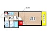 ハイツ万代 1Kの間取り