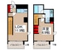 ドゥーエ月島 1LDKの間取り