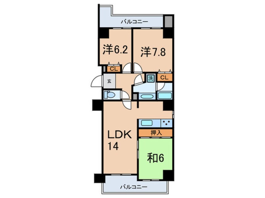 間取図 ウィルテラス南大塚（501）