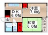 取手細井ハイム 2DKの間取り