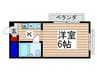 スカイパ－ク新松戸 1Kの間取り