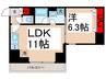 クラリティア浅草 1LDKの間取り