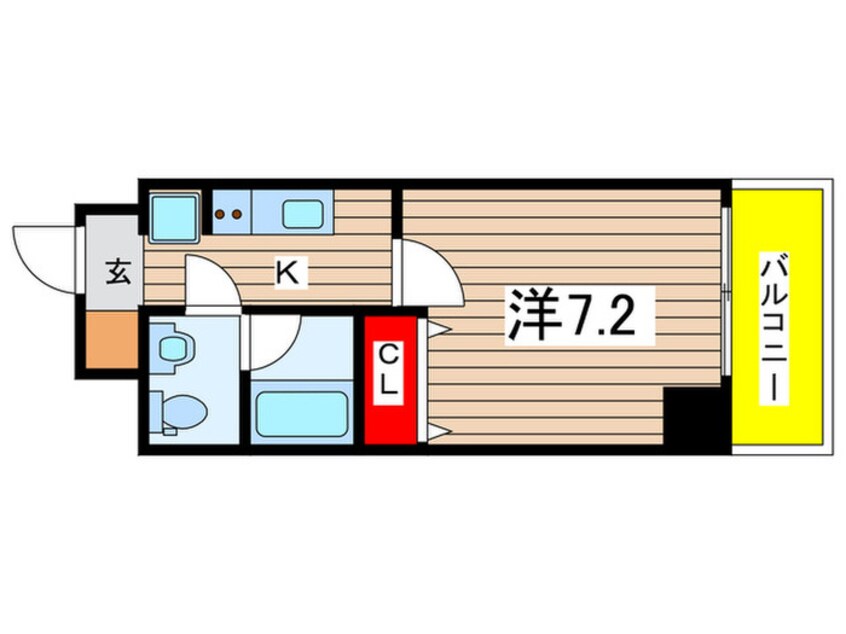 間取図 プレール・ドゥーク菊川（306）