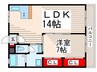 レジデンス  タイム 1LDKの間取り