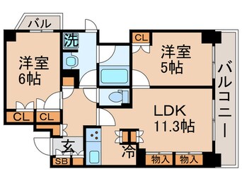 間取図 モアクレスト築地（１１０３）