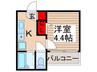 ウラノス竹ノ塚 1Kの間取り