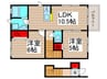 ソレアード西船 2LDKの間取り
