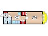 ハセベ椿森コーポ（１～６号室） 1Kの間取り