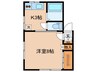 下山ハイツ 1Kの間取り