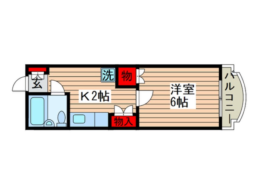 間取図 ハセベ椿森コーポ（７～９号室）