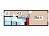 パークアローズ南砂 1Kの間取り