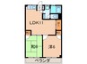 Patio中島 2LDKの間取り