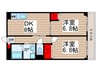 ルナパーク２１ 2DKの間取り