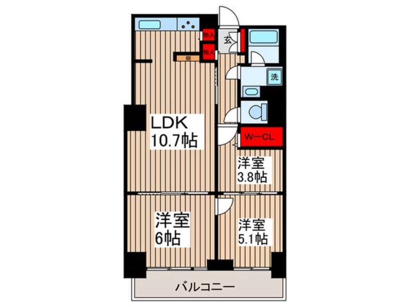 間取図 リバ－シティ２１　新川