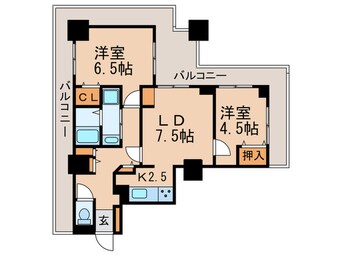 間取図 リバ－シティ２１　新川