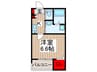 ＭＥＬＤＩＡ指扇 1Kの間取り