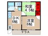 クレールヒロ 2DKの間取り