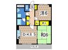 ヴィアレ東戸塚 2DKの間取り