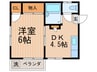 ハイム鶴岡 1DKの間取り