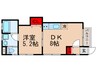 ヒルズ文蔵 1DKの間取り