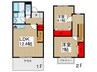 アスピリア　アラモ－ド 2LDKの間取り