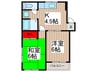ウエストタウンハイツ 2Kの間取り