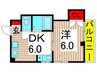 タイヨ－パレス西綾瀬 1DKの間取り