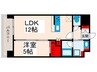 アルブルちとせ尾久駅前 1LDKの間取り