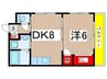 ピュアライフ　S.T． 1DKの間取り