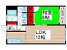 オノックスヒル 1LDKの間取り