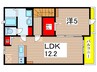 サンヴェール緑町 1LDKの間取り