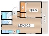 綱島クローバーハイツ 1LDKの間取り