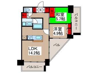 間取図 ﾍﾞｲｼﾃｨ晴海ｽｶｲﾘﾝｸﾀﾜ-