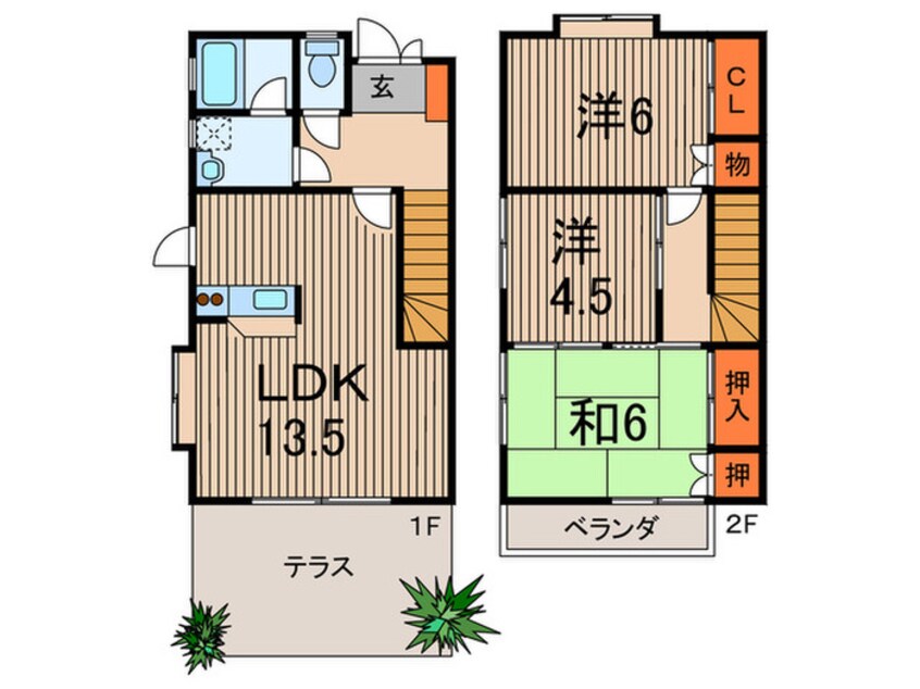 間取図 フラワーコーポ５