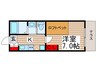 パスサイドレジデンス 1Kの間取り