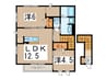 セジュール上矢部 2LDKの間取り