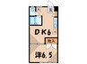 サザンハウス 1DKの間取り