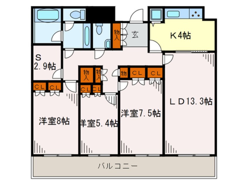 間取図 ﾘﾊﾞ-ｻｲﾄﾞ隅田ｾﾝﾄﾗﾙﾀﾜ-ﾊﾟﾚｽ